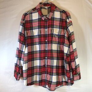 old navy womens button up shirt size XL tartan plaid casual  outdoors grunge